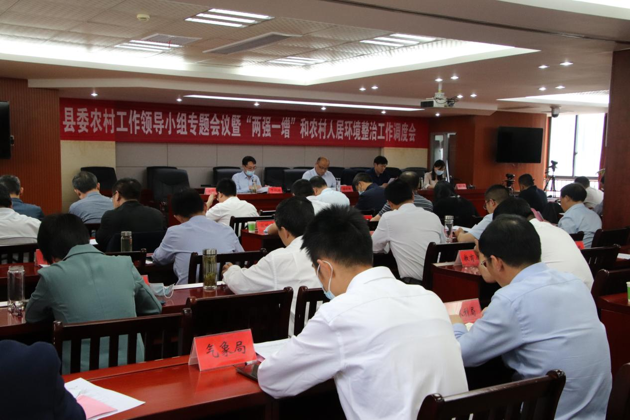 我县召开县委农村工作领导小组专题会议暨“两强一增”和农村人居环境整治工作调度会