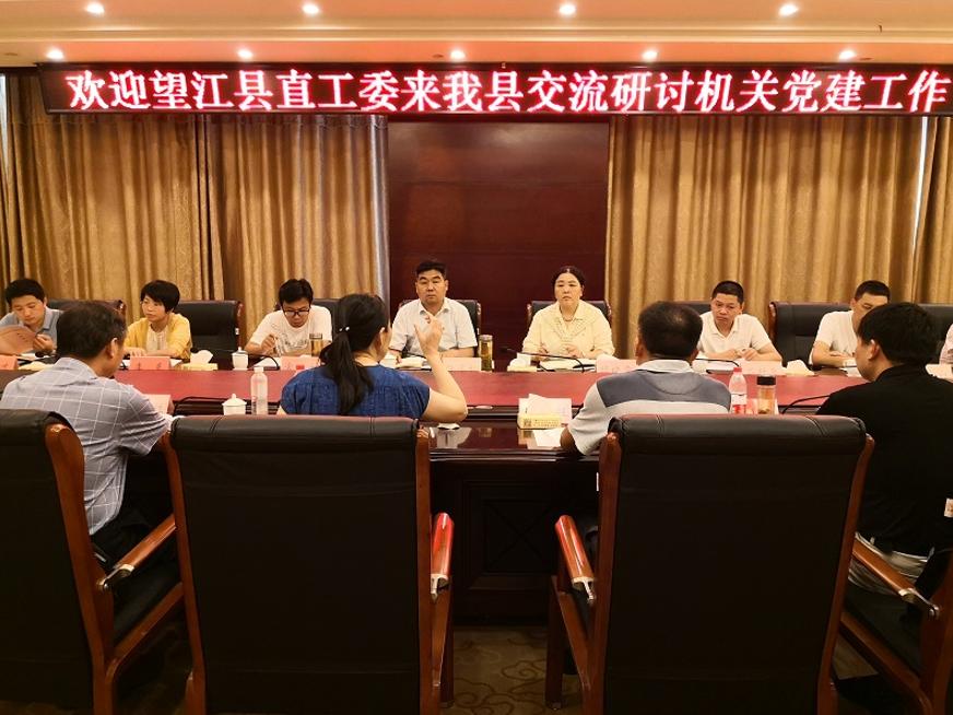 望江县直工委来宿交流研讨机关党建工作